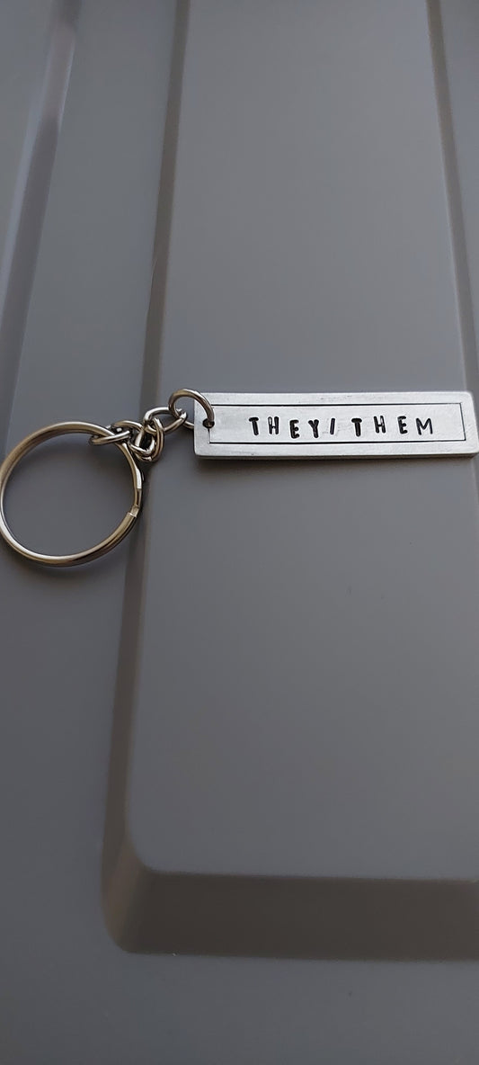 Pronoun Keyrings - they/them