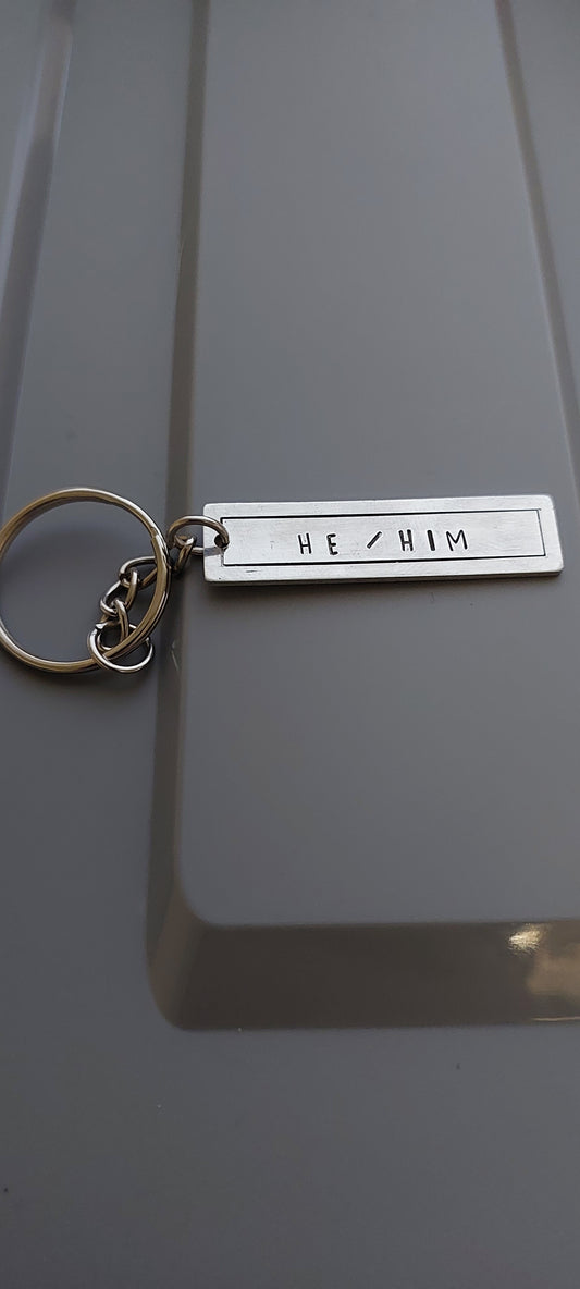 Pronoun Keyrings - he/him